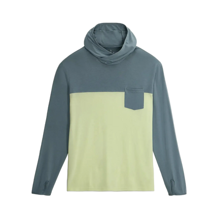 Bamboo Hybrid Hoodie Stormy Sea/ Lime