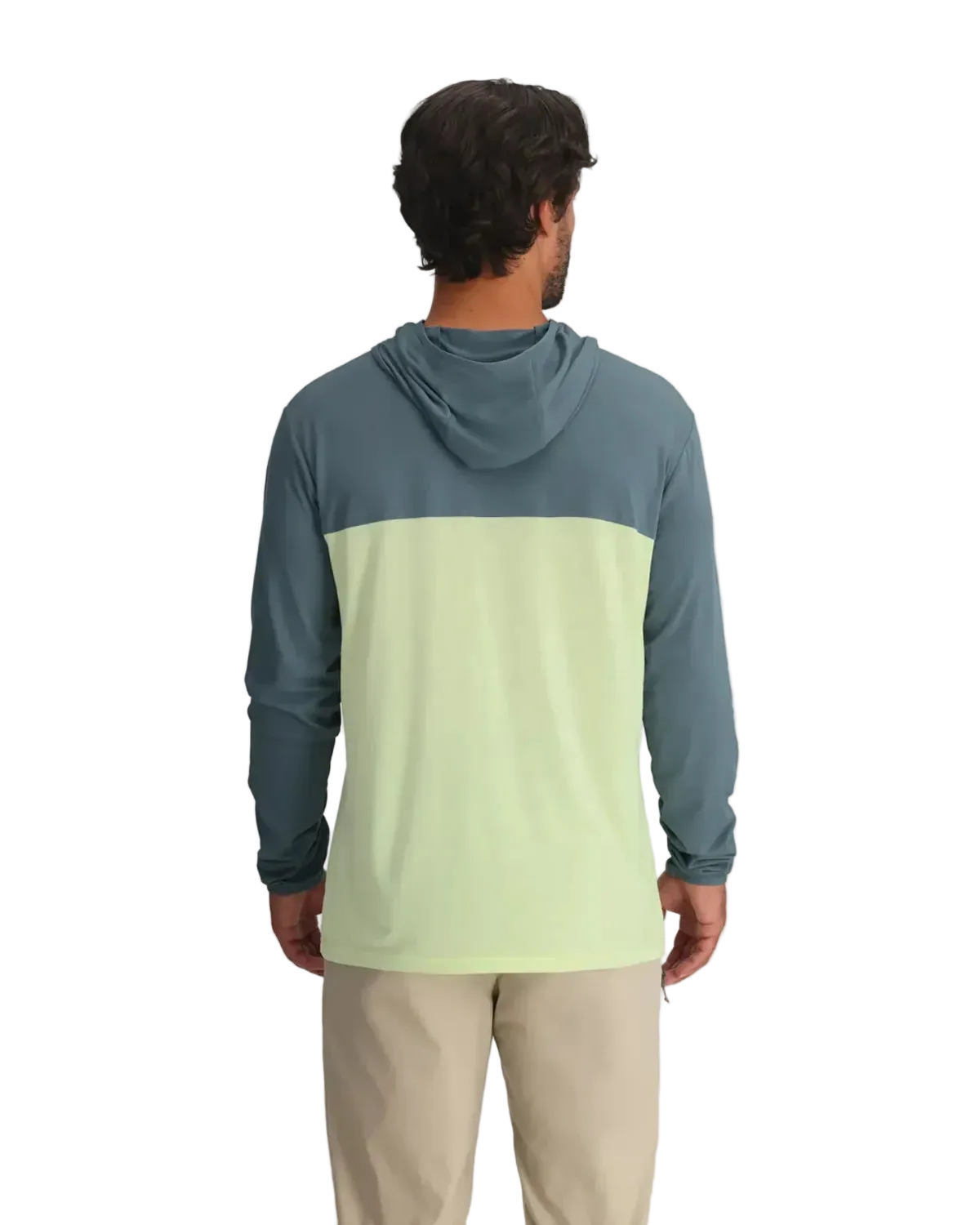 Bamboo Hybrid Hoodie Stormy Sea/ Lime