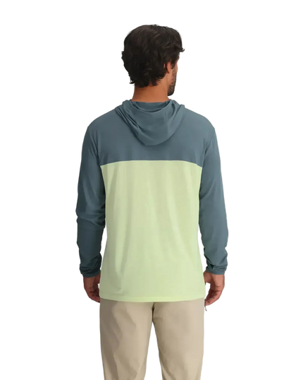 Bamboo Hybrid Hoodie Stormy Sea/ Lime