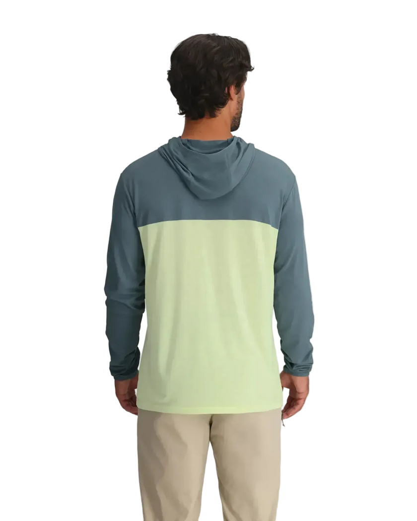 Bamboo Hybrid Hoodie Stormy Sea/ Lime