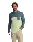 Bamboo Hybrid Hoodie Stormy Sea/ Lime