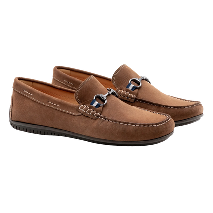 Bermuda Nubuck Horse Bit Loafers - Bark