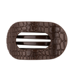 Brown Crocodile Flat Round Hair Clip