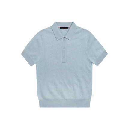 Brushed Bardot Cashmere Polo Sweater