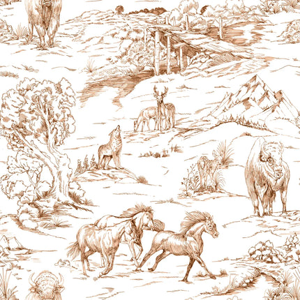 Buffalo Toile Brown Quilted