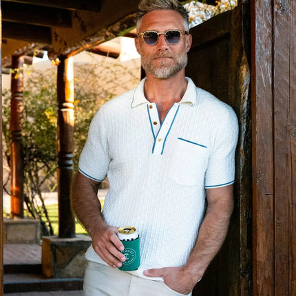 Bungalow Sweater Polo White