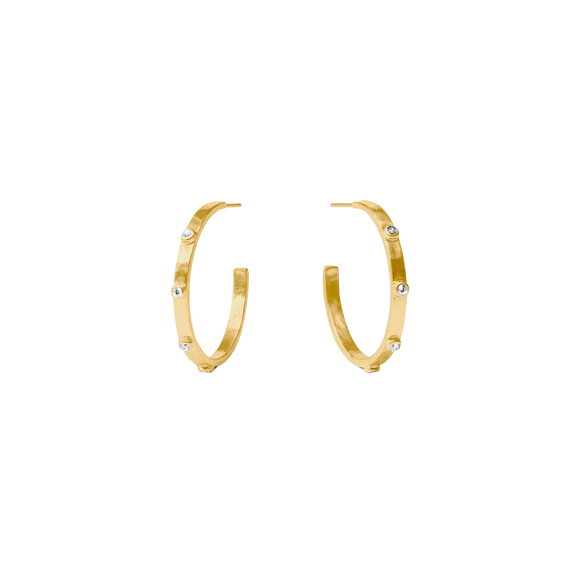 Crescent Stone Hoop