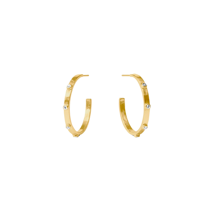 Crescent Stone Hoop