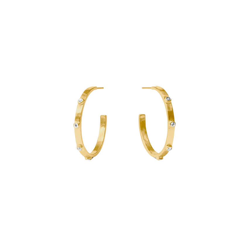 Crescent Stone Hoop