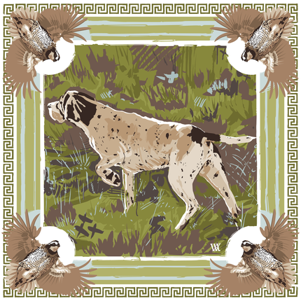Olive Pointing Strong - Double-Sided Silk Scarf