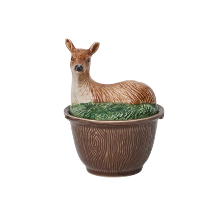 Deer Bowl with Lid - Multi