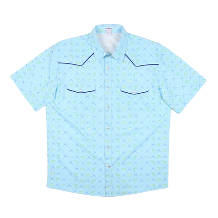 Fisherman Pearl Snap Short Sleeve Shirt-Mens