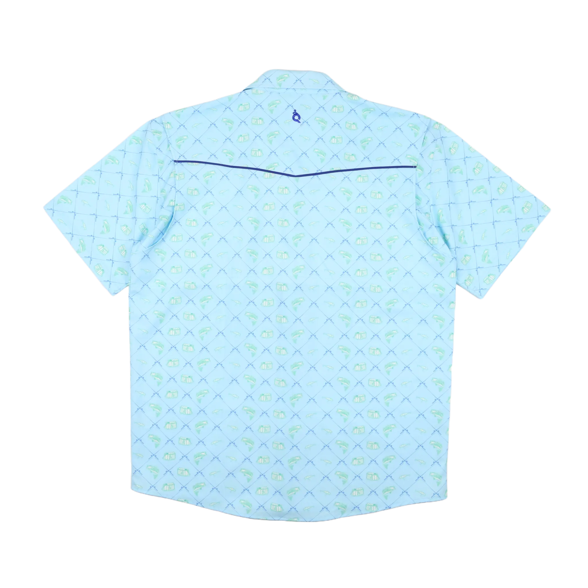 Fisherman Pearl Snap Short Sleeve Shirt-Mens