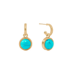 Fleur-de-Lis Hoop & Charm Turquoise Blue