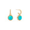 Fleur-de-Lis Hoop & Charm Turquoise Blue