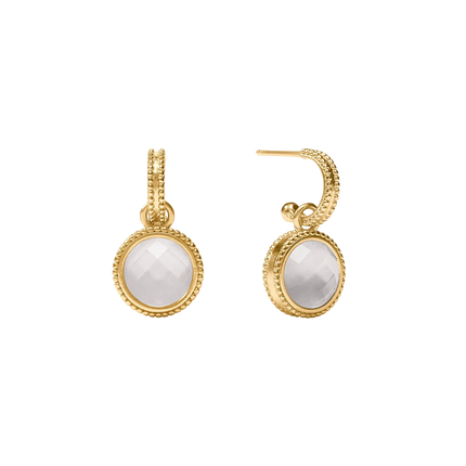 Fleur-de-Lis Hoop & Charm Cubic Zirconia