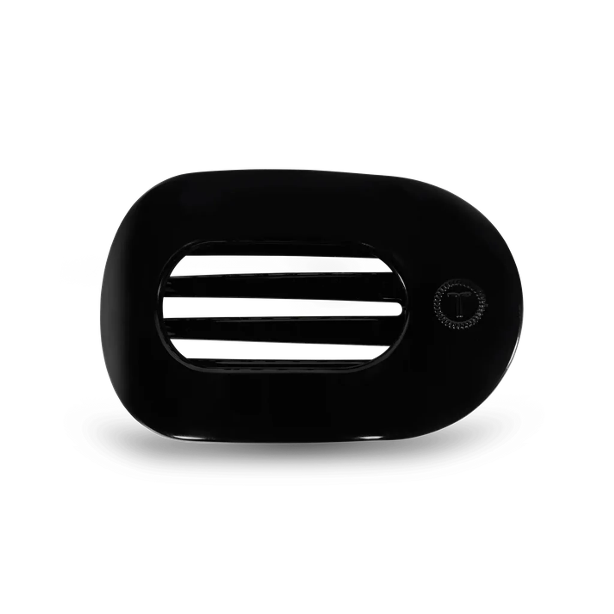 Jet Black Flat Round Hair Clip