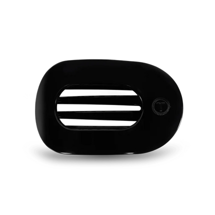 Jet Black Flat Round Hair Clip
