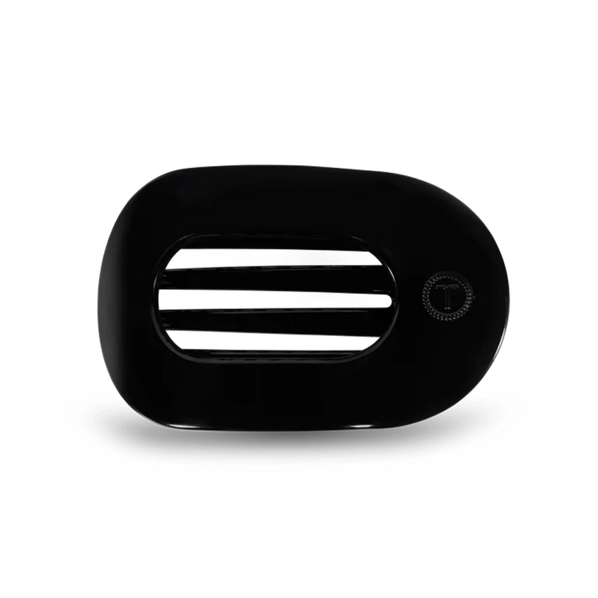 Jet Black Flat Round Hair Clip