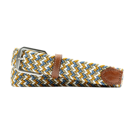 Newport Woven Italian Rayon Elastic Belt- Pina Colada Multi
