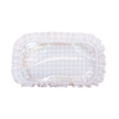 Nude Plaid Ruffled Nylon Large Clear Pouch