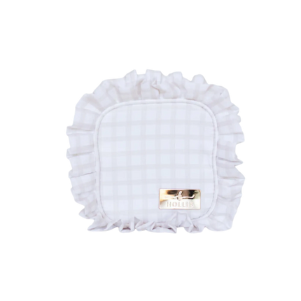 Nude Plaid Ruffled Nylon Tech Organizer 