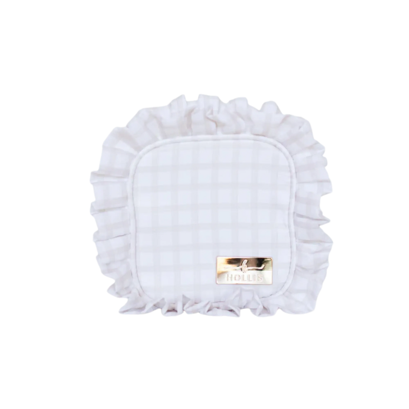 Nude Plaid Ruffled Nylon Tech Organizer 