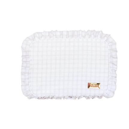 Nude Plaid Ruffled Nylon XL Pouch