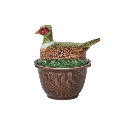 Pheasant Bowl with Lid - Multi