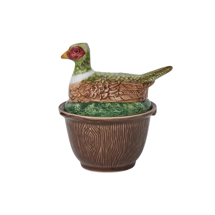 Pheasant Bowl with Lid - Multi