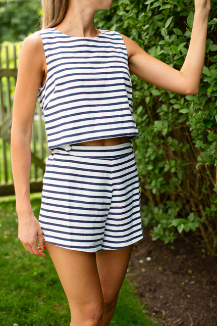 Josie Tank- Navy Nautical Stripe
