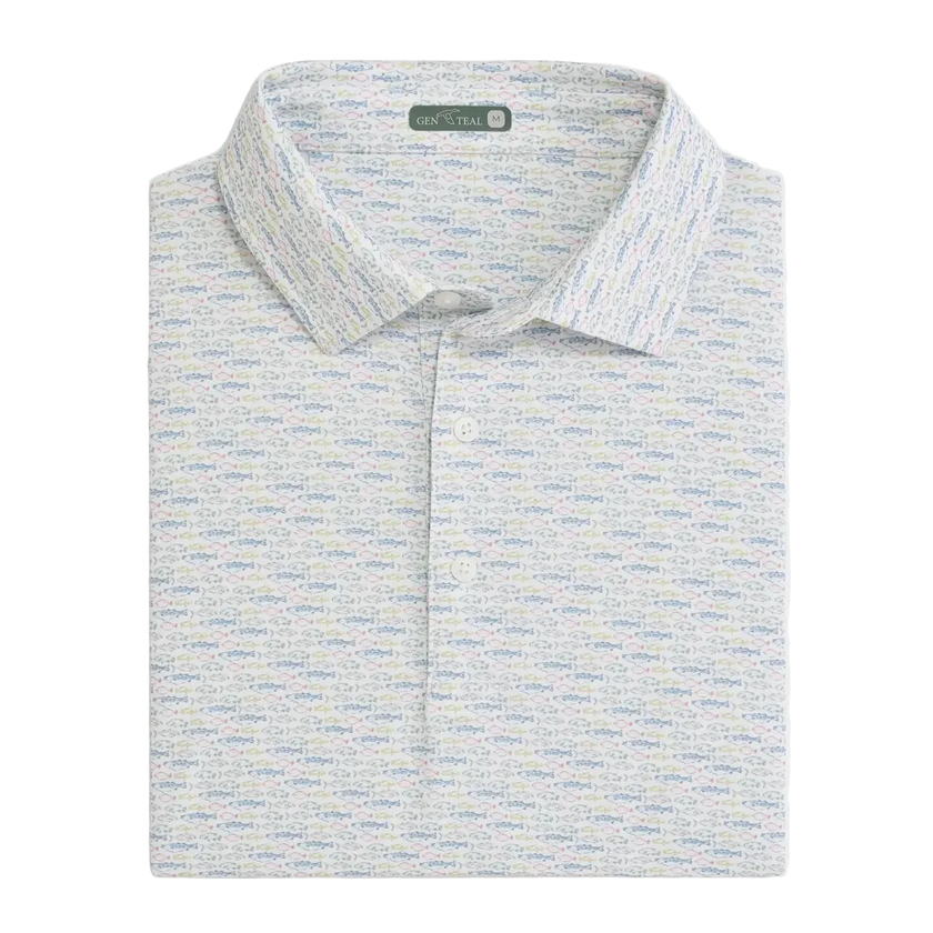 Shoreline Catch Printed Performance Polo Youth