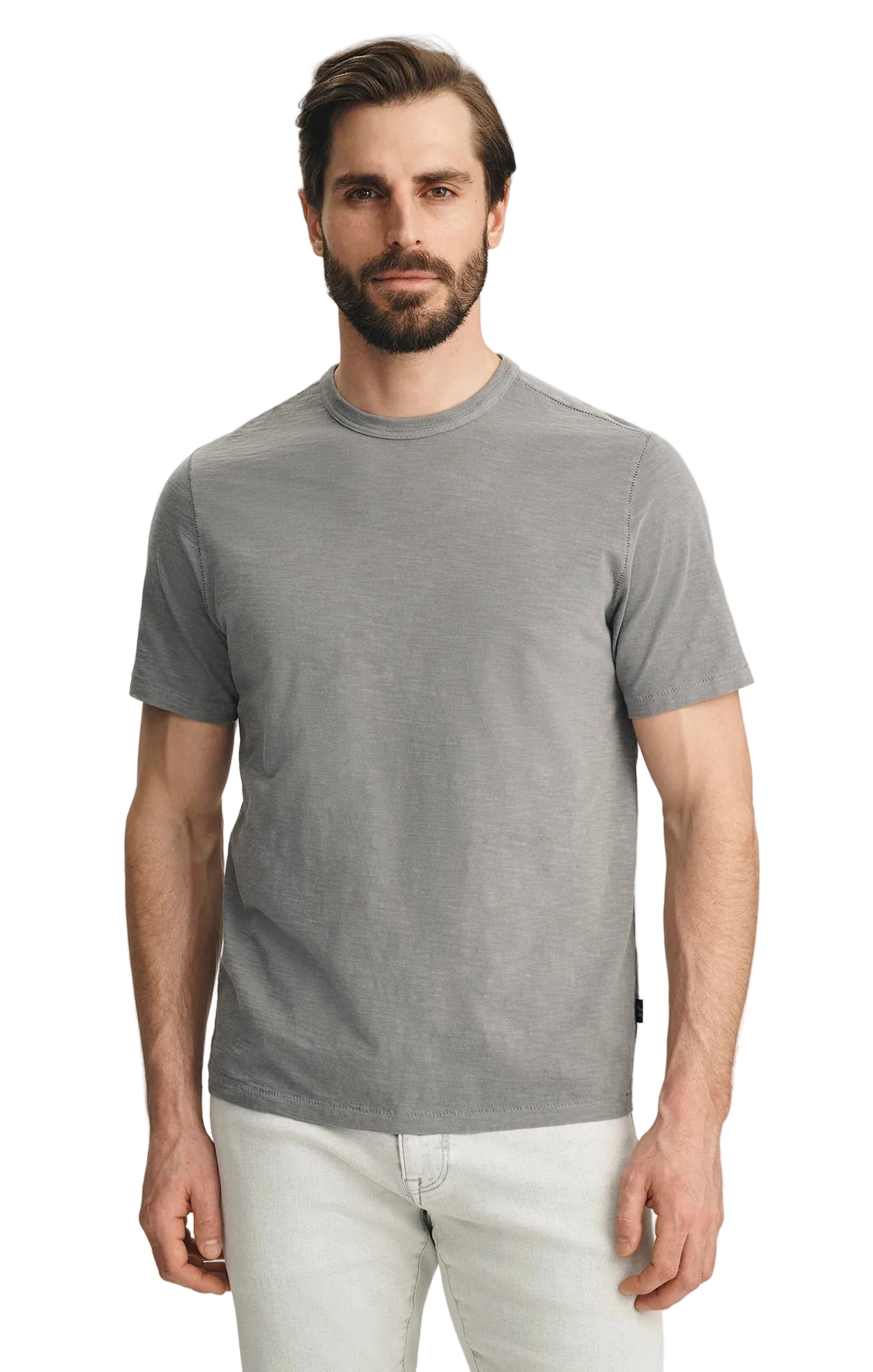 Slub Crew Neck Tshirt Chiseled Stone