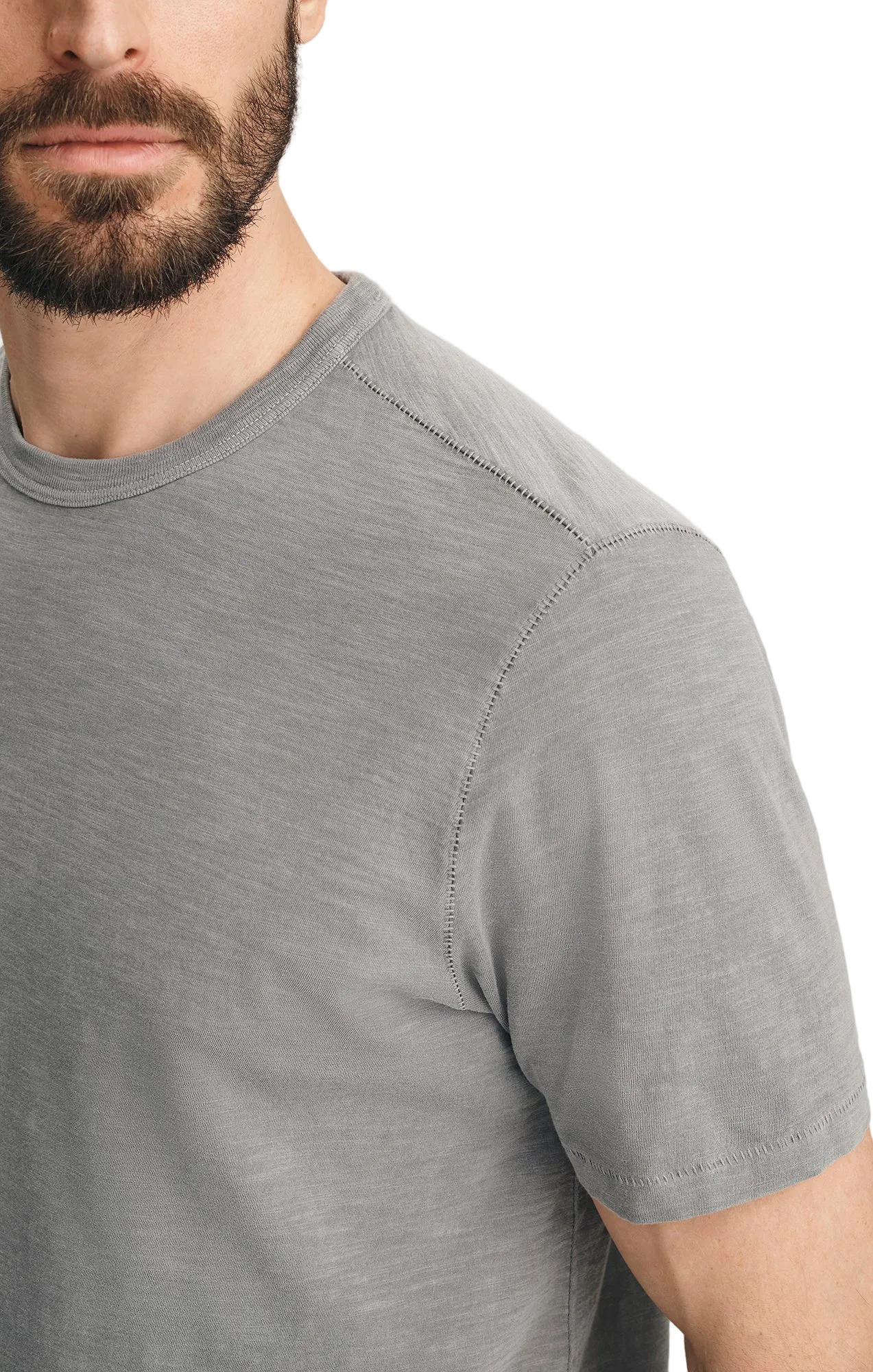 Slub Crew Neck Tshirt Chiseled Stone