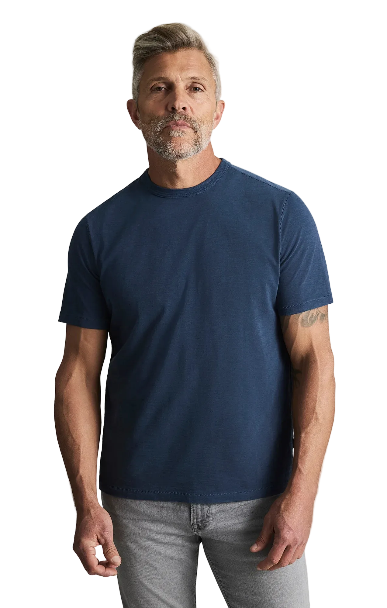 Slub Crew Neck Tshirt Vintage Indigo