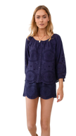 Sophie Top-Navy Demi Eyelet