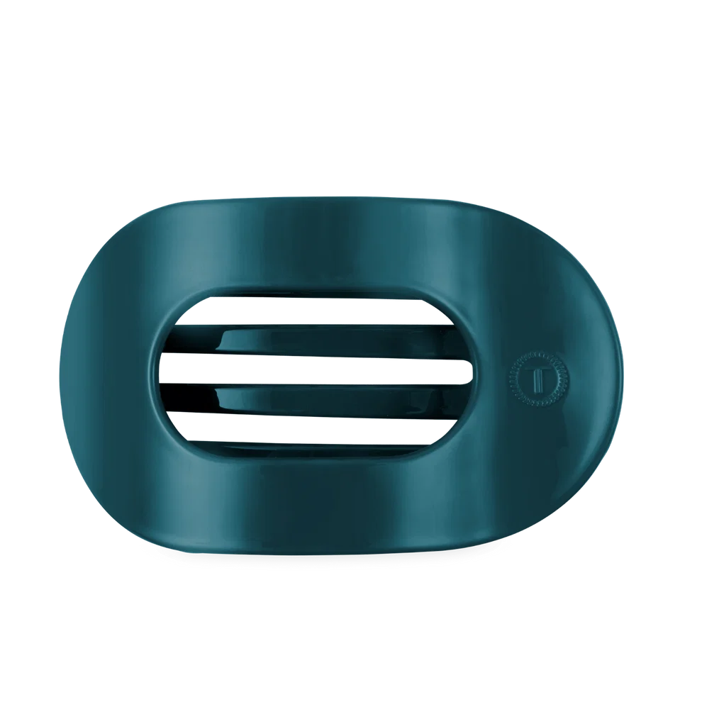 Teal With It Flat Round Hair Clip