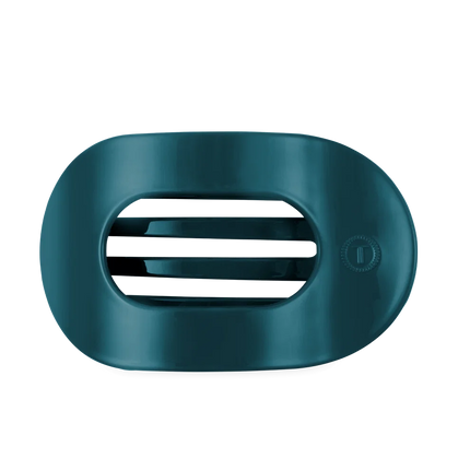 Teal With It Flat Round Hair Clip