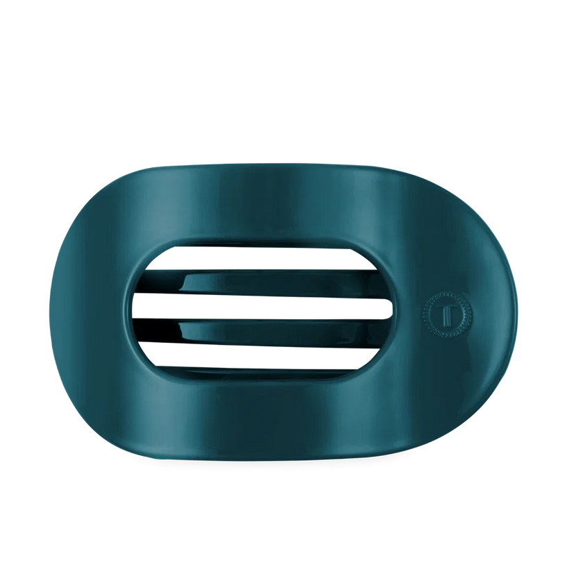 Teal With It Flat Round Hair Clip