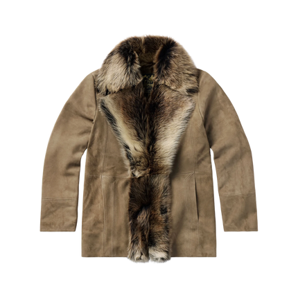 Toscana Sherling Collar Suede Coat