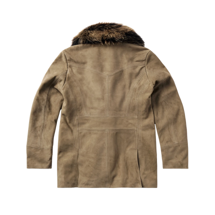 Toscana Sherling Collar Suede Coat