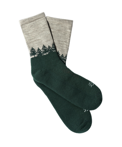 Hike Midweight Merino 3/4 Crew Douglas Fir Charcoal/Green